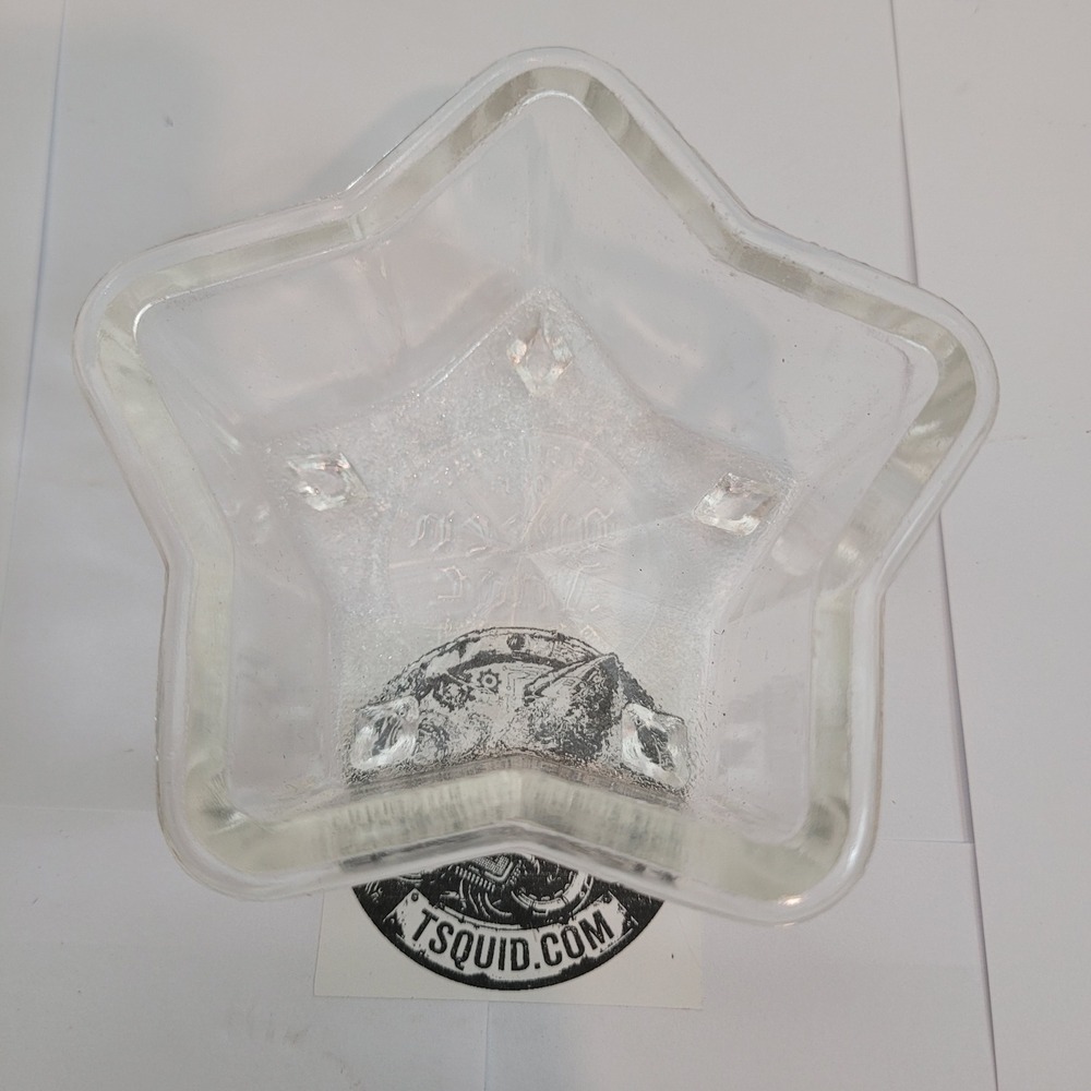 Queen‎ Anne Glass Star Dish Footed Clear Pressed Glass Trinket Mold Bowl 4 Inch